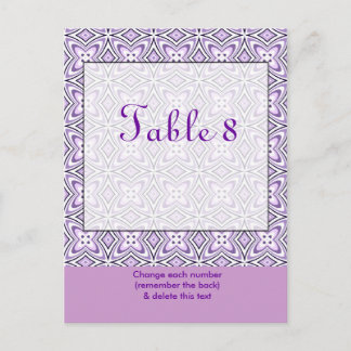 Lavender Purple Table Number Postcard