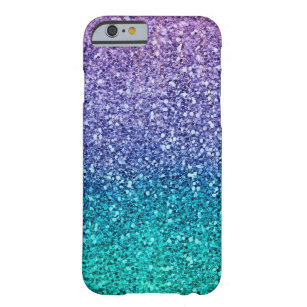 Lavender Purple & Teal Aqua Green Sparkly Glitter Barely There iPhone 6 Case
