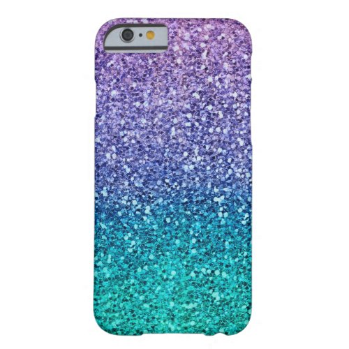 Lavender Purple  Teal Aqua Green Sparkly Glitter Barely There iPhone 6 Case