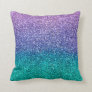 Lavender Purple & Teal Aqua Green Sparkly Glitter Throw Pillow