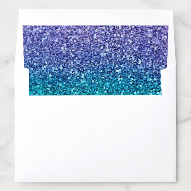 Lavender Purple & Teal Aqua Green Sparkly Party Envelope Liner (In Envelope)