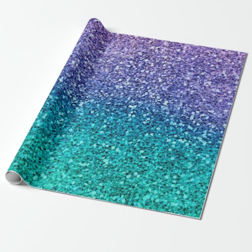 Lavender Purple  Teal Aqua Green Sparkly Party Wrapping Paper