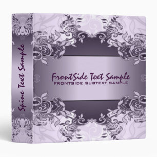Lavender Purple Vintage Abstract Floral Design Binder