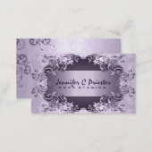 Lavender Purple Vintage Abstract Floral Design Business Card (Front/Back)