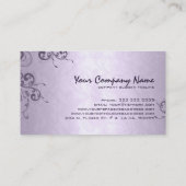 Lavender Purple Vintage Abstract Floral Design Business Card (Back)