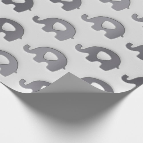 Lavender Purple Violet 3D Elephants Baby Gray Grey Wrapping Paper