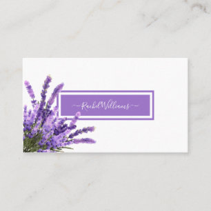 Lavender Purple Watercolor Elegant Minimalist Business Card