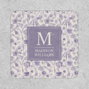 Lavender Purple Watercolor Floral Flowers Pattern Patch