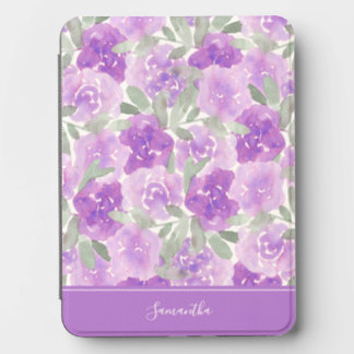 Lavender Purple Watercolor Floral Personalized Kindle Cover