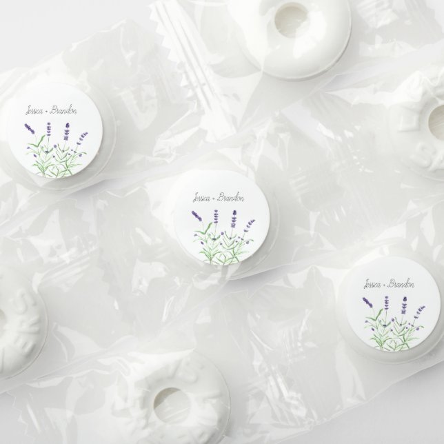 Lavender Purple Watercolor Floral Wedding Life Saver® Mints (Assorted)