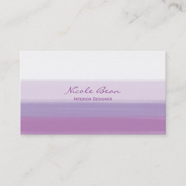 Lavender Purple Watercolor Modern Business Cards (Front)