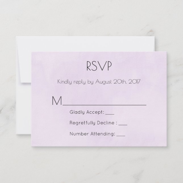 Lavender Purple Watercolor RSVP Card (Front)