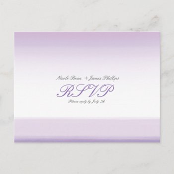 Lavender Purple Watercolor Rsvp Wedding Postcard by printabledigidesigns at Zazzle