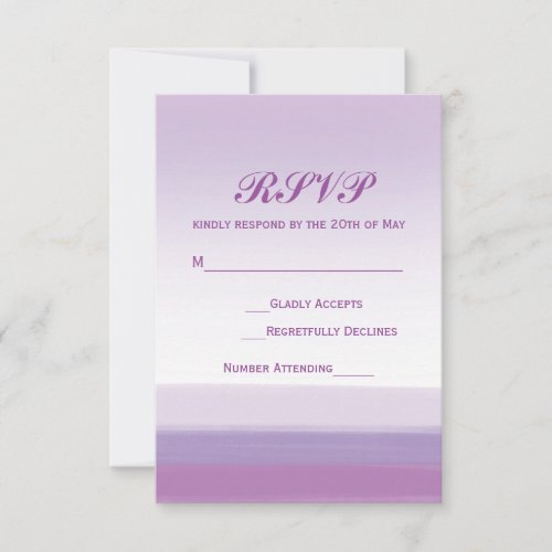 Lavender Purple Watercolor Wedding RSVP Card