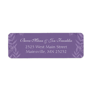 Lavender Purple Wedding Botanical Label