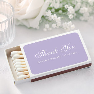 Lavender Purple Wedding Favors Thank You Script Matchboxes