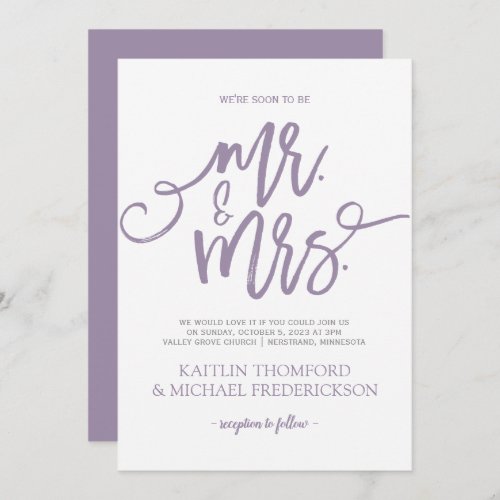 Lavender_Purple Wedding Invitations  Brush Script