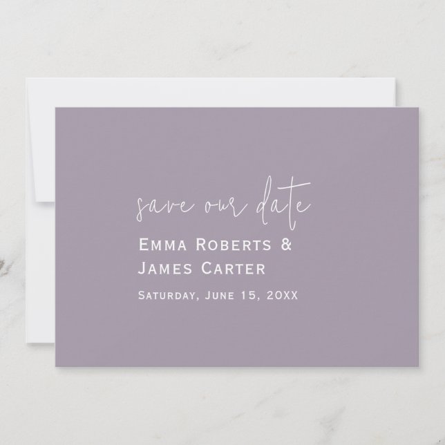 Lavender Purple Wedding Save the Date (Front)