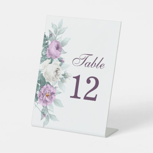 Lavender Purple Wedding Table Number Sign