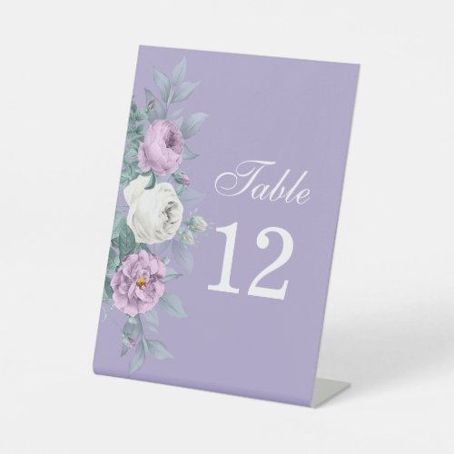 Lavender Purple Wedding Table Number Sign