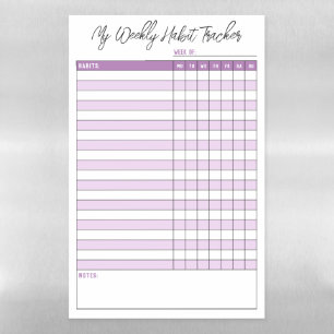 Lavender Purple Weekly Habit Tracker Magnetic Dry Erase Sheet
