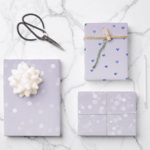 Lavender Purple White Bokeh Confetti Wrapping Paper Sheets