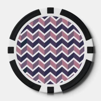 Lavender Purple White Geometric Chevron Pattern Poker Chips by SharonaCreations at Zazzle