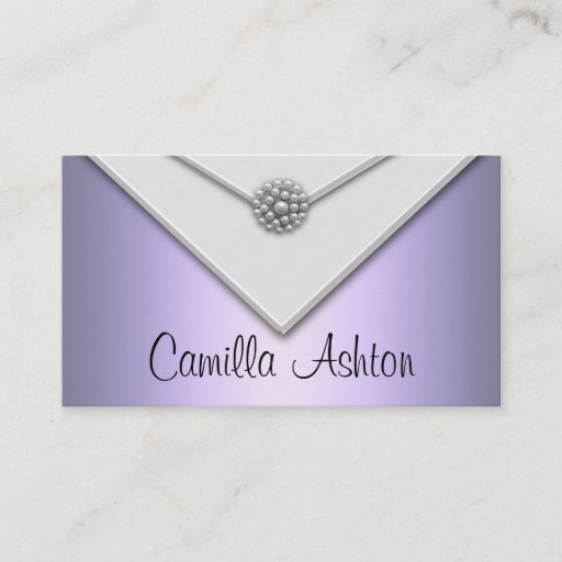 Customizable Lavender Purple White Pearls Purple Business Cards