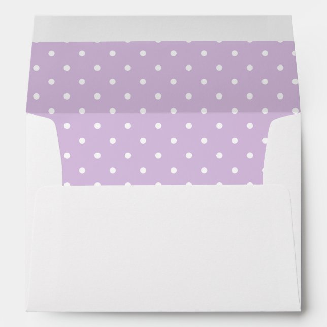 Lavender Purple White Polka Dot Lined Envelope (Back (Bottom))