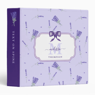 Lavender Purple Wildflower Floral Botanical 3 Ring Binder