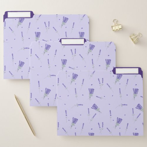 Lavender Purple Wildflower Floral Botanical File Folder