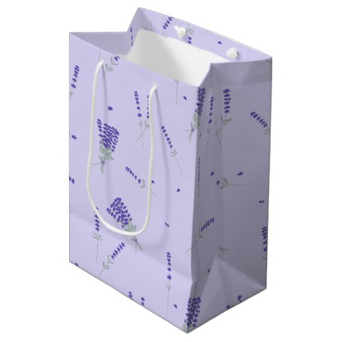 Lavender Purple Wildflower Floral Botanical Medium Gift Bag