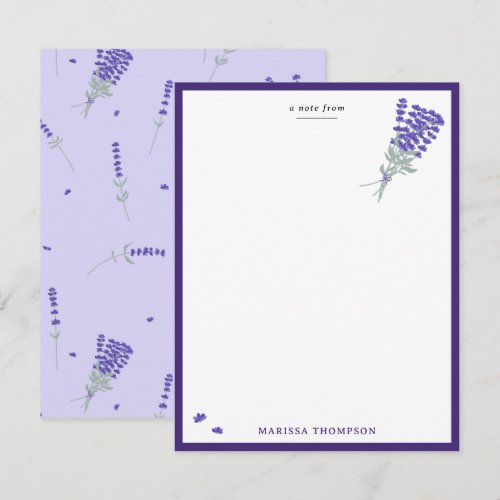 Lavender Purple Wildflower Floral Botanical Note Card