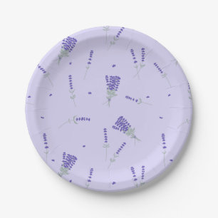 Lavender Purple Wildflower Floral Botanical Paper Plates