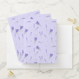 Lavender Purple Wildflower Floral Botanical Pocket Folder