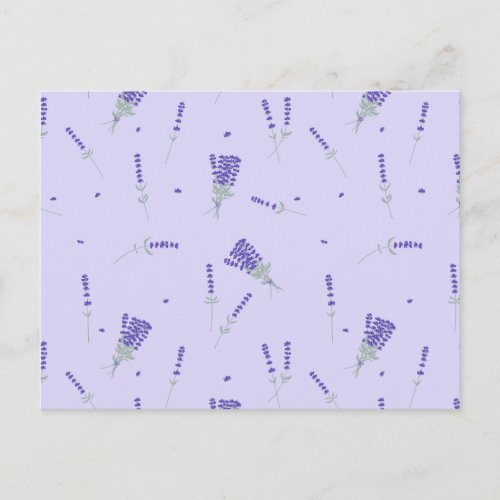 Lavender Purple Wildflower Floral Botanical Postcard