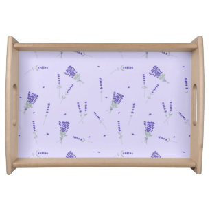 Lavender Purple Wildflower Floral Botanical Serving Tray