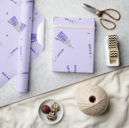 Lavender Purple Wildflower Floral Botanical Wrapping Paper
