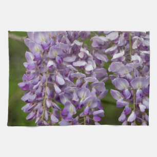 Lavender Purple Wisteria Wildflower Vine Kitchen Towel