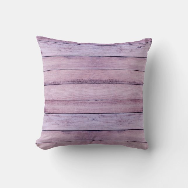 Lavender & Purple Wood Boards Planks Throw Pillow (Front)