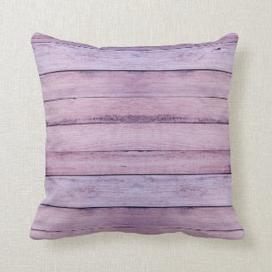 Lavender & Purple Wood Boards Planks Throw Pillow