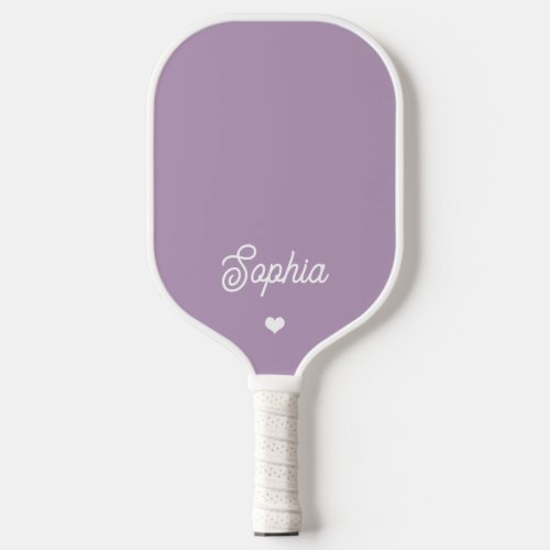 Lavender Purple  Your Name in Script with Heart Pickleball Paddle