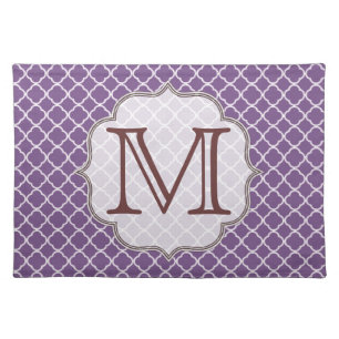 Lavender Quarterfoil Latti Monogram Place Mat