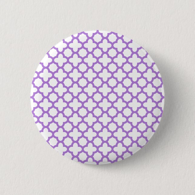 Lavender Quatrefoil Pattern Button (Front)