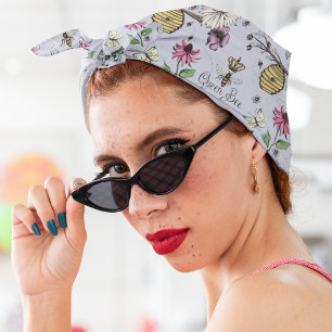 Lavender Queen Bee Light Purple Floral Pattern Bandana