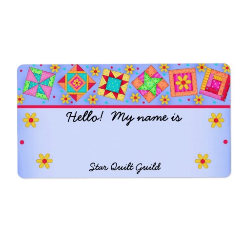 Lavender Quilt Blocks Quilters Name Tag