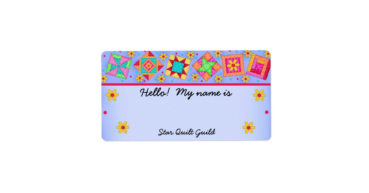 Lavender Quilt Blocks Quilters Name Tag Zazzle