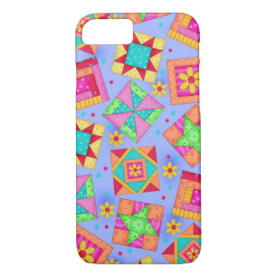 Lavender Quilt Patchwork Blocks Art iPhone 8/7 Case