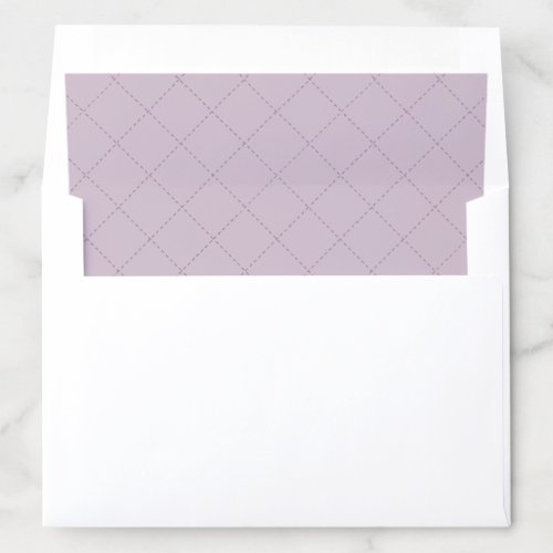 Lavender Quilted Fake Diagonal Stitching Pattern Envelope Liner