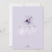 Lavender Quinceañera Princess Dress Butterflies Invitation (Back)